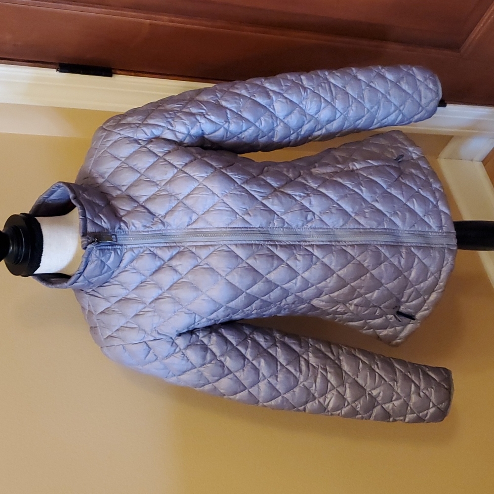 MADDEN GIRL PUFFER JACKET COAT LIGHTWEIGHT M SILVER GRAY